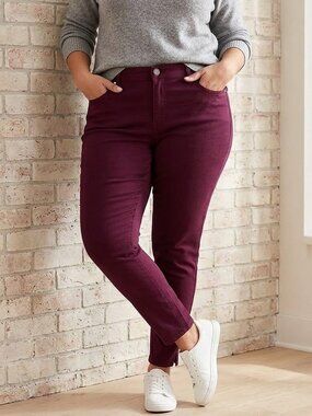 Maurices Womens Size 14 Deep Purple Maroon Jeans Pants Slim Dopamine Whimisigoth
